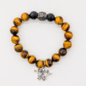 Tiger eye beaded bracelet with charm.