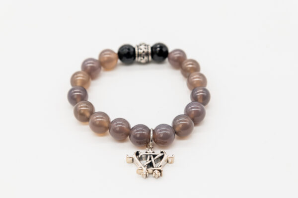 Wristcraft Grey Agate Stone Bracelet (with pendant)